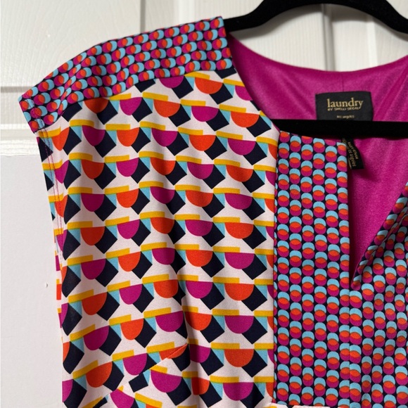 #6 LAUNDRY Shelli Segal DRESS, XS cap sleeve cutout V at Neck Front NWOT - Picture 8 of 13